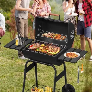 BORVAT® Houtskool BBQ Smoker Zwart