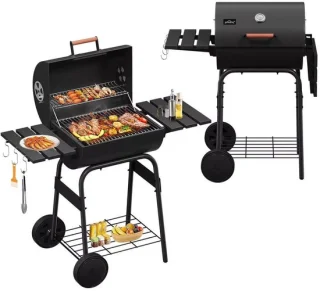 BORVAT® Houtskool BBQ Smoker Zwart