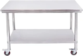 Buiten Keuken Station serveertafel trolley 90x58x79 cm zilver