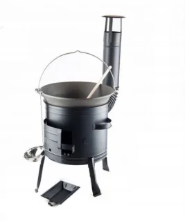 Buiten kookkachel set,GIETIJZEREN KOOKPAN Ø32!!!, Buiten keuken, Houtkachel met gietijzeren pan. Hongaarse ketel, Terras kachel. Inhoud8L