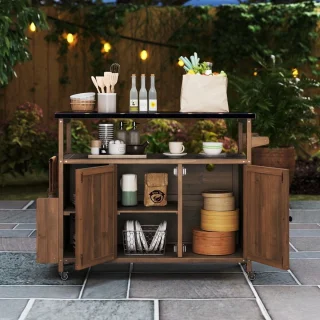 Wat vinden we goed aan de Buitenkeuken BBQ Trolley Hout & Metaal Naturel