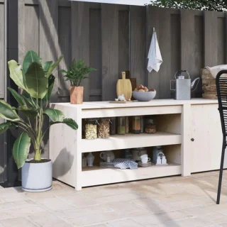 Buitenkeuken Bijzetkast 106x55x64 cm Wit