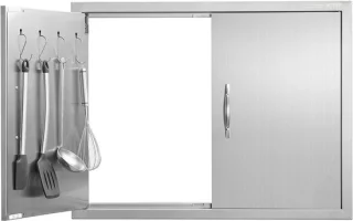 Buitenkeuken deur - dubbele RVS laag - 79x61 cm