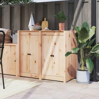 Buitenkeuken deuren massief grenenhout 50x9x82 cm