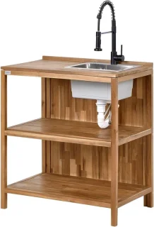 Buitenkeuken eiland 80x50x133 cm bruin