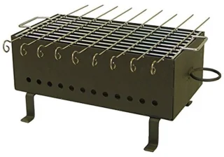 Buitenkeuken grill - barbecue accessoire - 38 x 20 x 22 cm - zwart