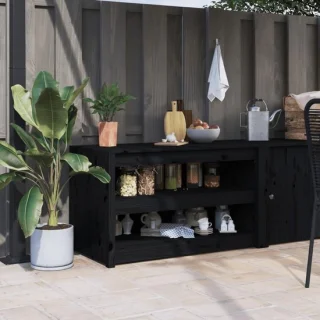 Buitenkeuken kast 106x55x64 cm zwart