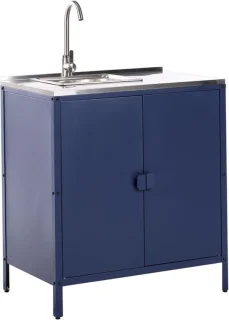 Buitenkeuken kast inclusief spoelbak 80x50x90 cm blauw