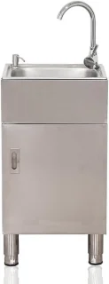 Buitenkeuken met spoelbak en kast roestvrij staal 80 cm zilver
