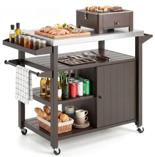 Buitenkeuken op wielen bbq trolley