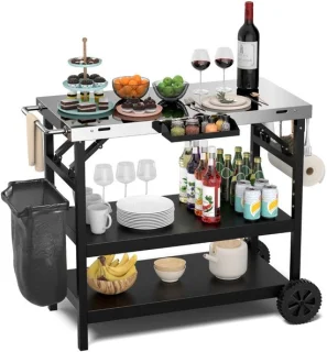 Buitenkeuken op wielen - BBQ trolley