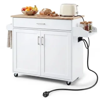 Buitenkeuken op wielen wit