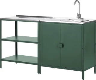 Buitenkeuken set met spoelbak 90x80x50 cm groen