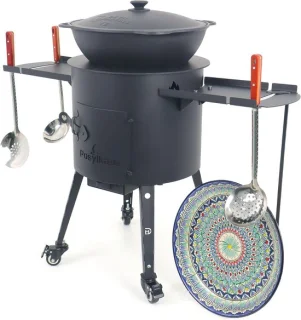 Buitenkeuken set met vuurkachel Kazan, 40 cm, zwart