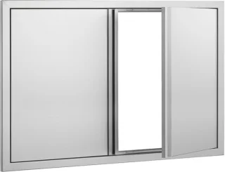 Buitenkeukendeur - inbouwdeur roestvrijstaal - 914x610 mm - zilver