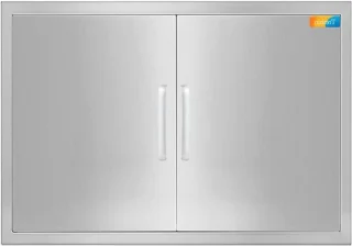 Buitenkeukendeuren roestvrij staal 30 inch breed 21 inch hoog zilver