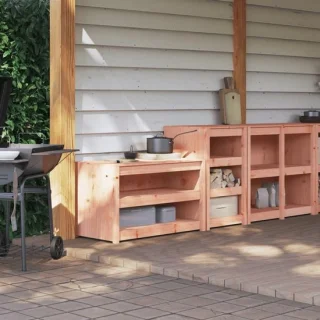 Buitenkeukenkast massief Douglas hout 109 x 57 x 145 cm natuurlijk