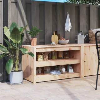 Buitenkeukenkast naturel hout 106 x 55 x 64 cm