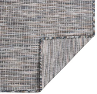 Buitenkleed platgeweven 160x230 cm bruin/blauw
