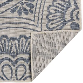 Buitenkleed platgeweven 80x150 cm blauw