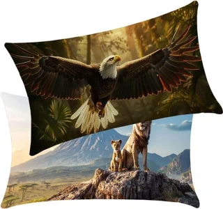 Buitenkussen Afrika 50 x 80 cm linnen 2 stuks BY6 2-7