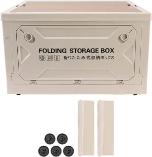 Camping opbergdoos met houten deksel, 50L