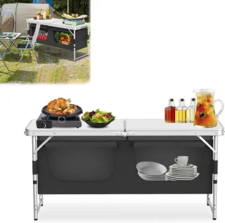 Campingkeuken outdoor 120 x 47 x 68 cm zilver