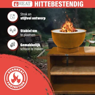 Compacte Buitenkeuken Mobiele Barbecue op Wielen