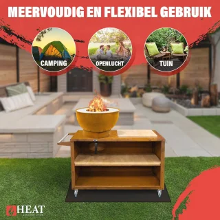 Compacte Buitenkeuken Mobiele Barbecue op Wielen