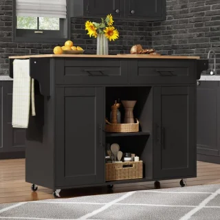 COVREO mobiele keukeninsel 145 x 70 x 94,5 cm