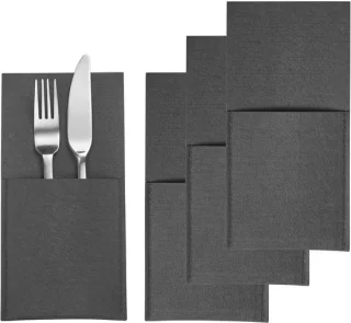 Cozy bestekzakjes set van 4 antraciet