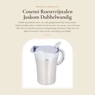 Dailygoods juskom dubbelwandig geïsoleerd roestvrij staal met deksel 750 ml