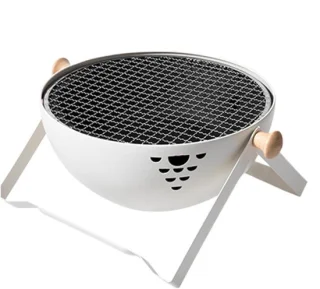 Draagbare houtskooloven - inklapbare grill - 216 x 356 x 216 cm - wit