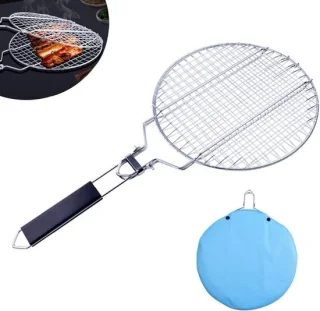 Draagbare vouwbare grillmand van rvs