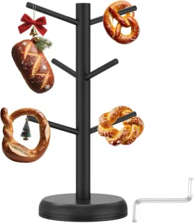 Draaibare houten pretzelstandaard