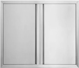 Dubbele BBQ toegangsdeur - geborsteld roestvrij staal 24 x 24 inch