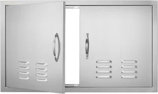 Dubbele buitenkeukdeur voor barbecue, 914 x 534 mm