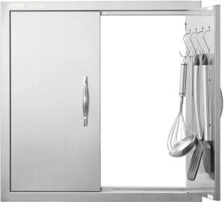 Dubbele buitenkeukendeur RVS - 610x610 mm - inbouwmodel