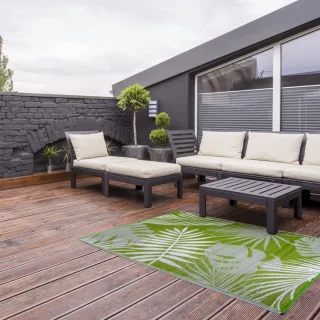 Esschert Design Jungle Leaves tuintapijt 240x150 cm
