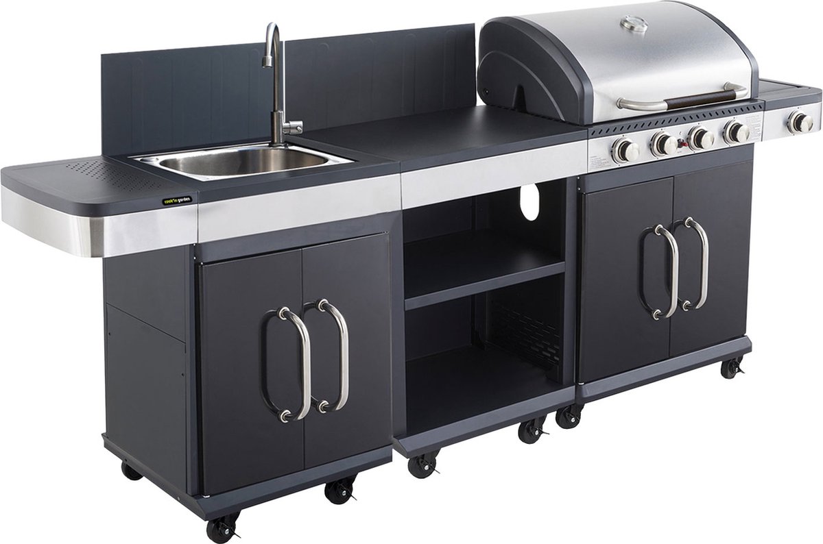 De FIDGI 4 Gasbarbecue Set met Dressoir en Aanrecht in één oogopslag