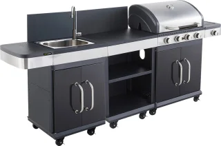 FIDGI 4 Gasbarbecue Set met Dressoir en Aanrecht