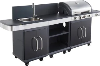 FIDGI 4 Gasbarbecue Set met Dressoir en Aanrecht