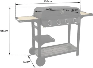 Flavo 70 Gasbarbecue op Wagen