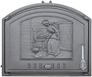 Gietijzeren oven deur 48.5 cm zwart