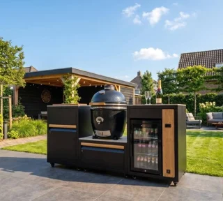Grillnest buitenkeuken set 363 - ivory white - Kamado Monolith One.55 - koelkast