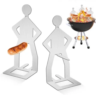 Grillrek voor worstjes, 2 stuks RVS