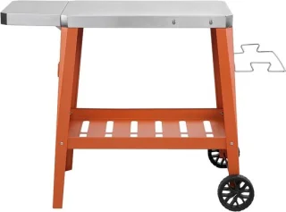 Grillwagen buiten - pizzaoven tafel - 952 x 508 x 80 cm - zilver