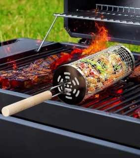 Grote ronde grillmand