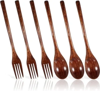 Natuurlijke elegantie: 6-delige houten bestekset
