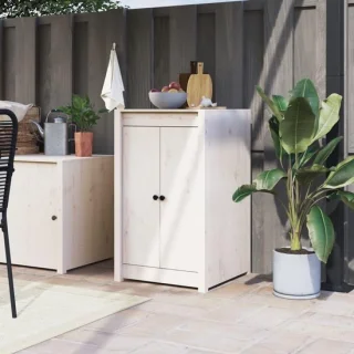 Houten kastdeuren voor buitenkeuken - 50x9x82 cm - wit